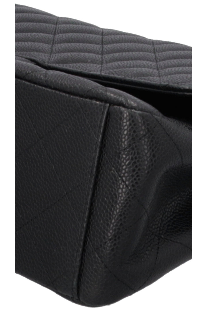 CHANEL Maxi Double Flap Bag Caviar Black