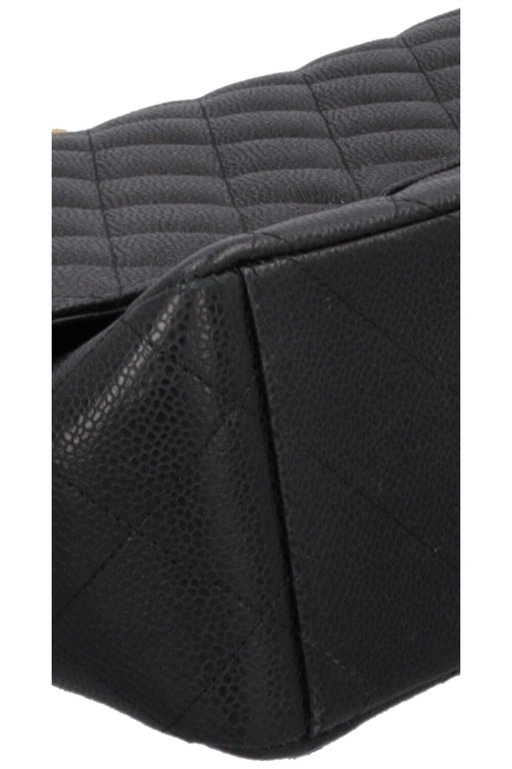 CHANEL Maxi Double Flap Bag Caviar Black