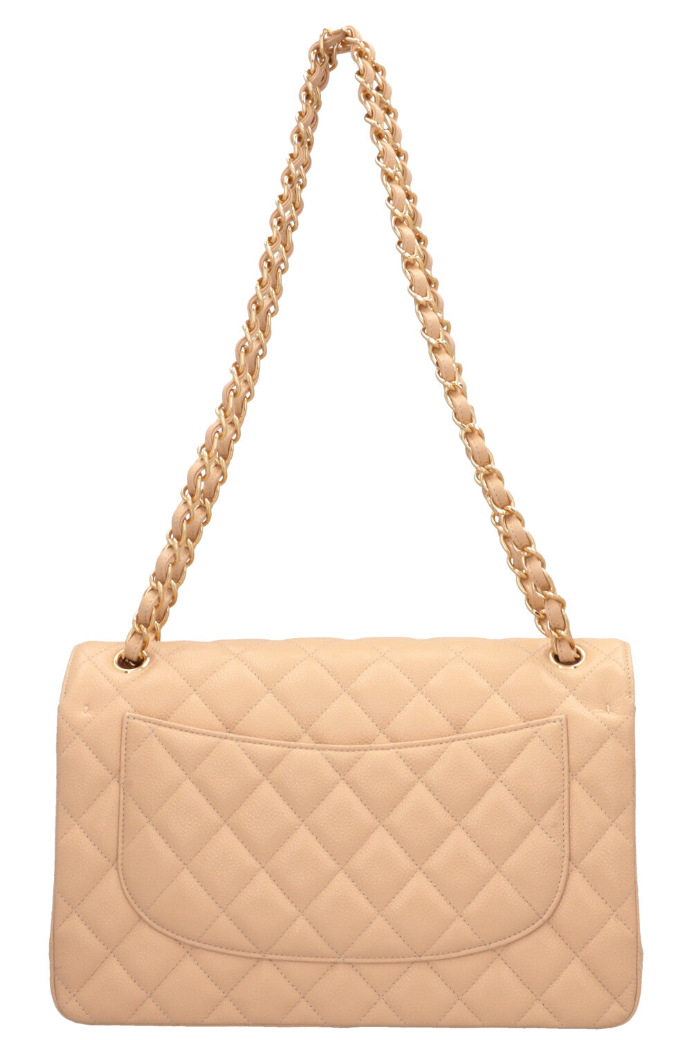CHANEL Large Double Flap Bag Caviar Beige