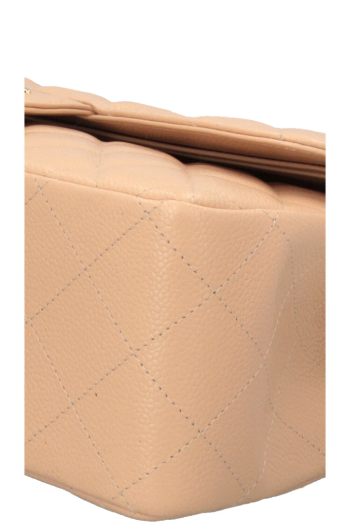 CHANEL Large Double Flap Bag Caviar Beige