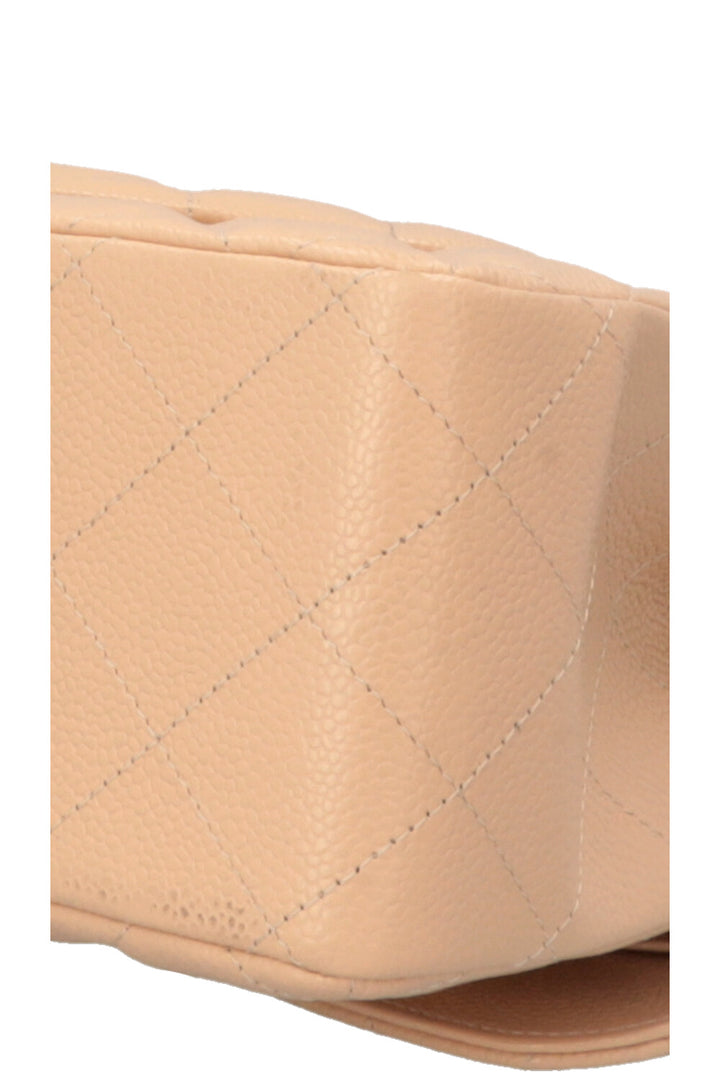 CHANEL Large Double Flap Bag Caviar Beige