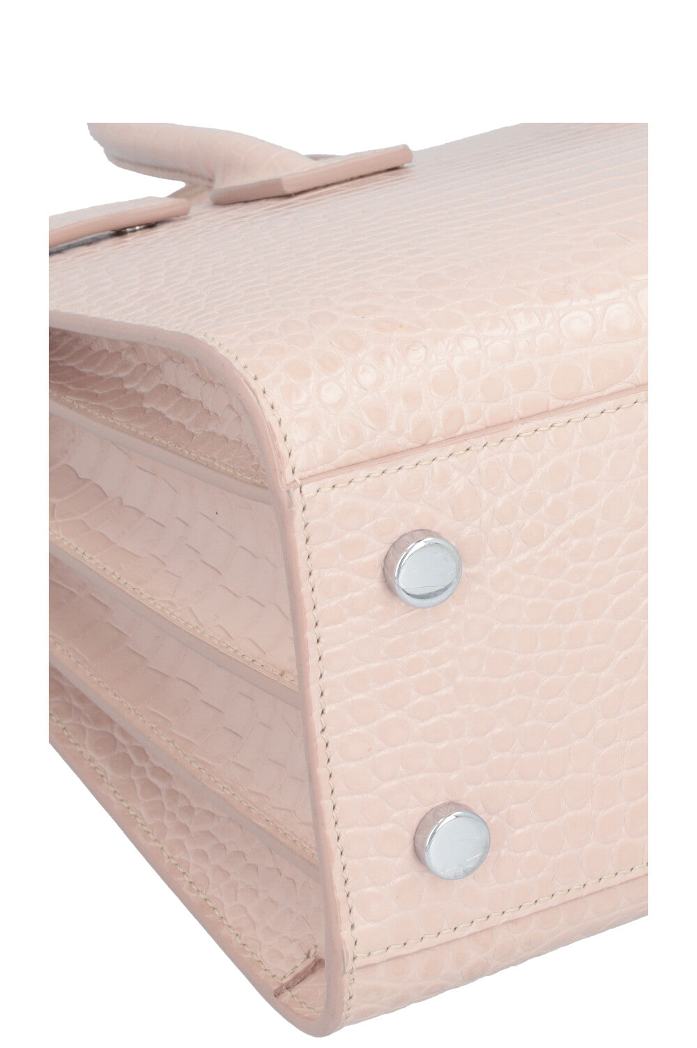 SAINT LAURENT Small Sac de Jour Croco Embossed Nude