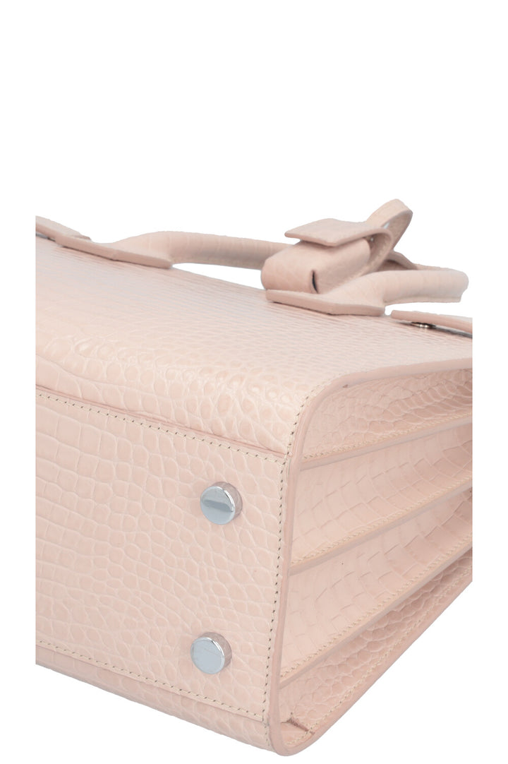 SAINT LAURENT Small Sac de Jour Croco Embossed Nude