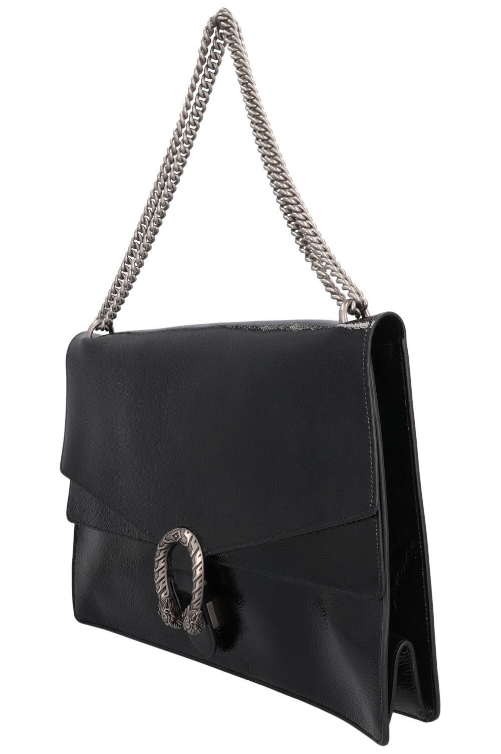 GUCCI Dionysus Large Shoulder Bag Patent Black