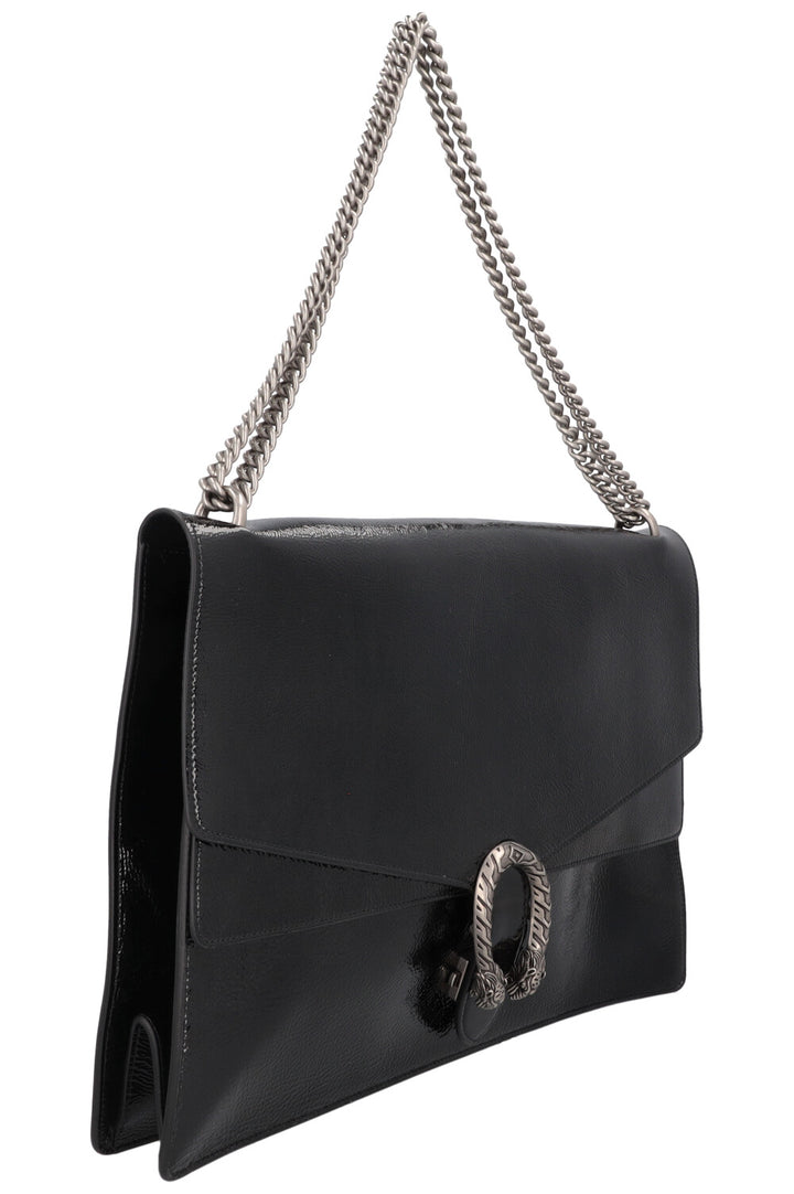 GUCCI Dionysus Large Shoulder Bag Patent Black