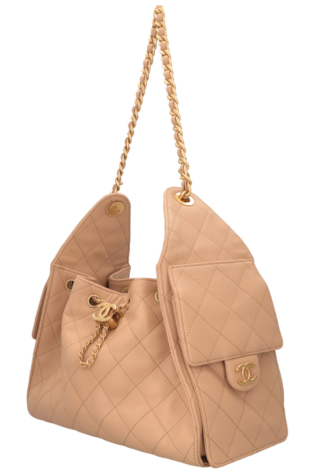 CHANEL 25 Small Caviar Beige