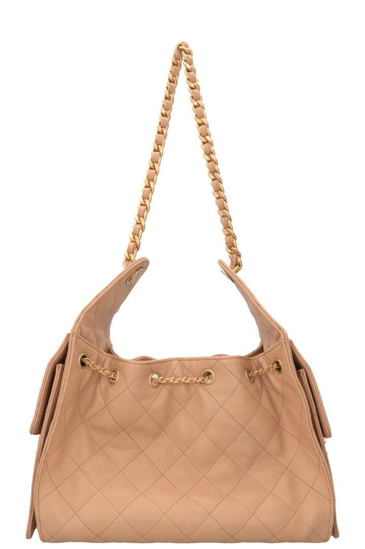 CHANEL 25 Small Caviar Beige