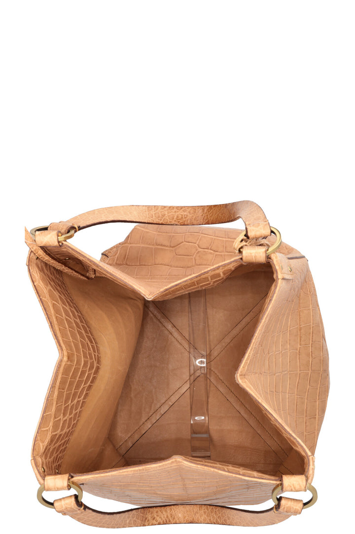 GUCCI Bucket Bag Croco Beige