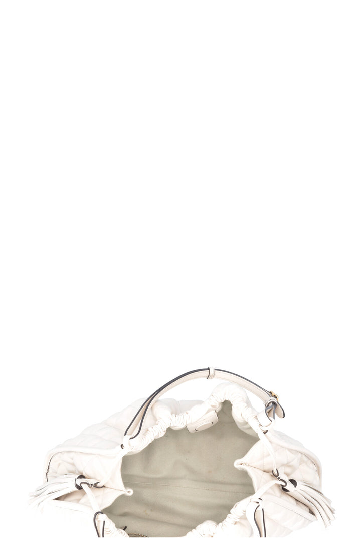 GUCCI Deco Medium Hobo Bag Leather White