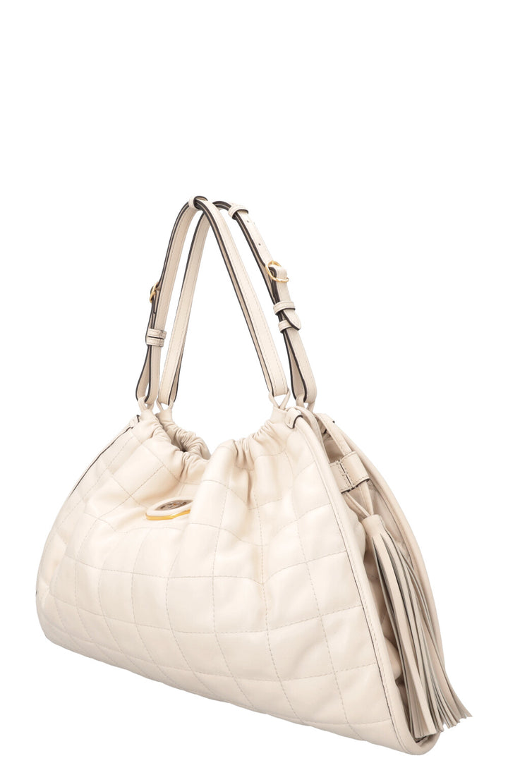 GUCCI Deco Medium Hobo Bag Leather White