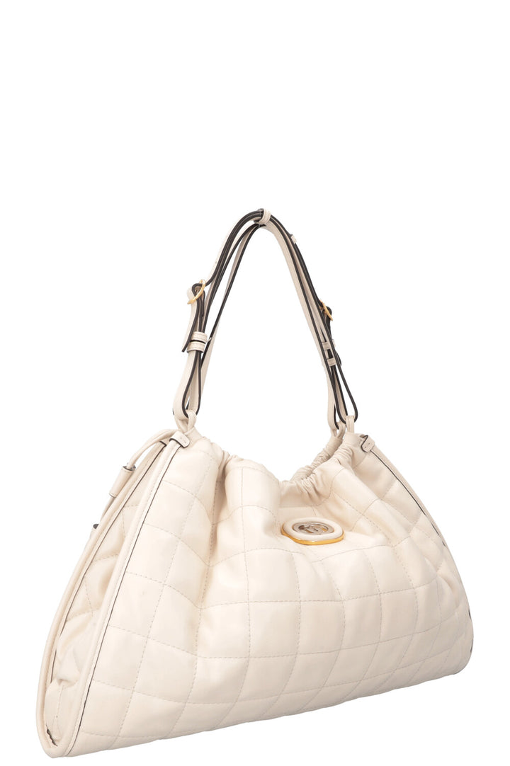 GUCCI Deco Medium Hobo Bag Leather White