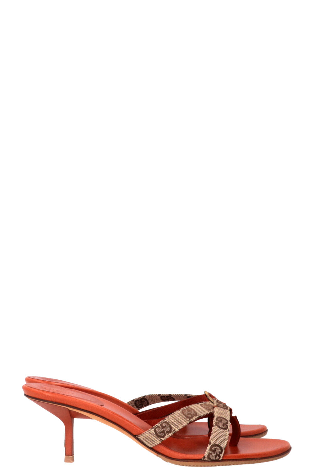 GUCCI GG Supreme Thong Sandals Rust