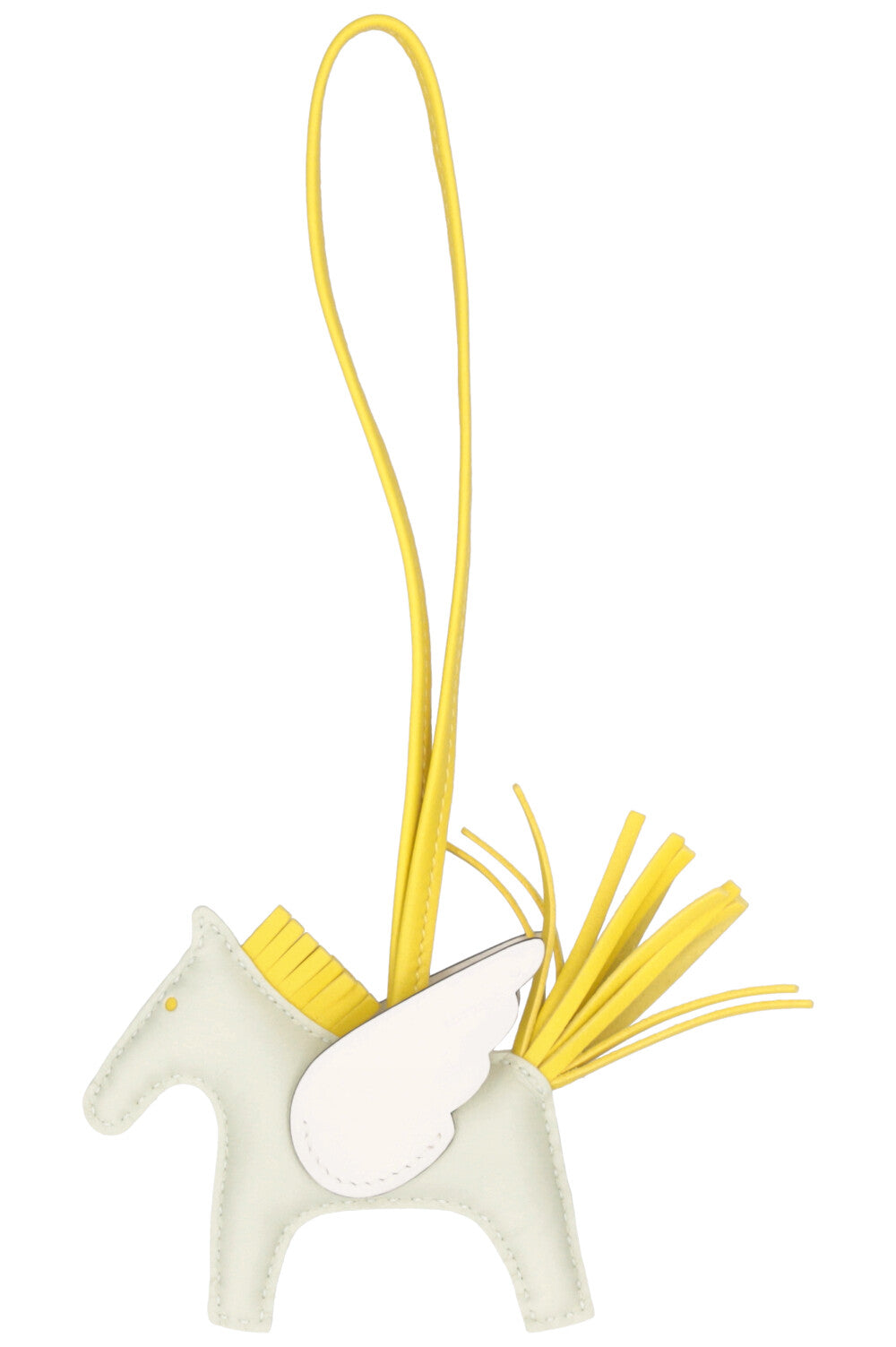 HERMÈS Rodeo PM Charm Etoupe Jaune Milton Rouge Sellier