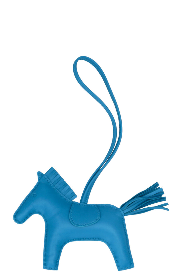 HERMÈS Rodeo MM Bag Charm Blue