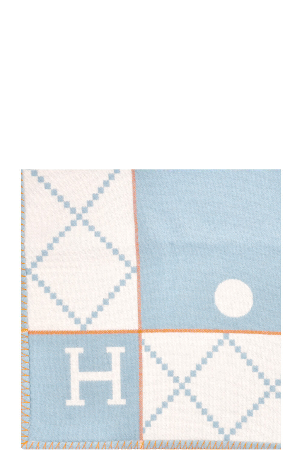 HERMÈS Avalon Animaux Plaid Wool Light Blue