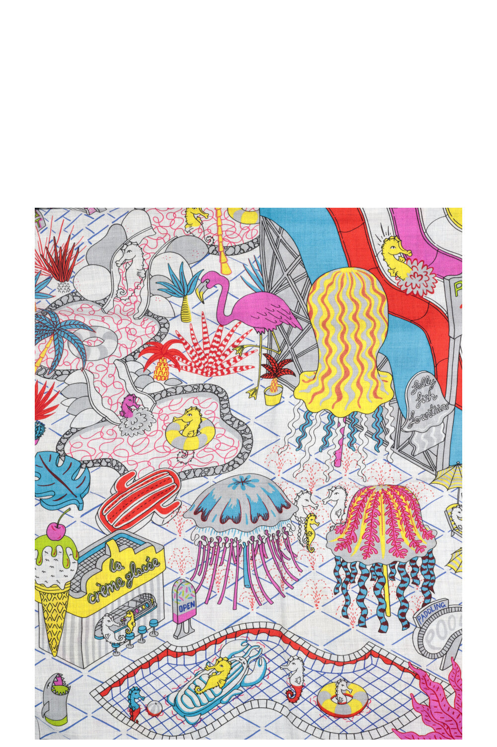 HERMÈS Splash Park 140 Scarf Cashmere Multicolor