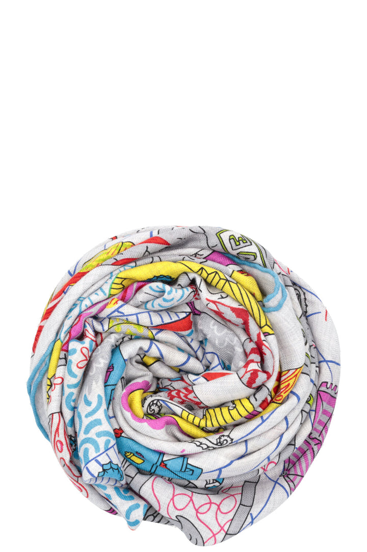 HERMÈS Splash Park 140 Scarf Cashmere Multicolor