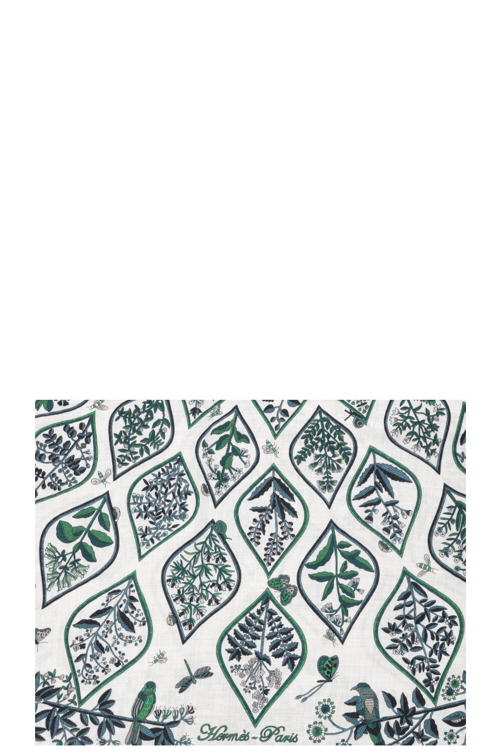 HERMÈS Plantes Officinales Triangle Scarf Green