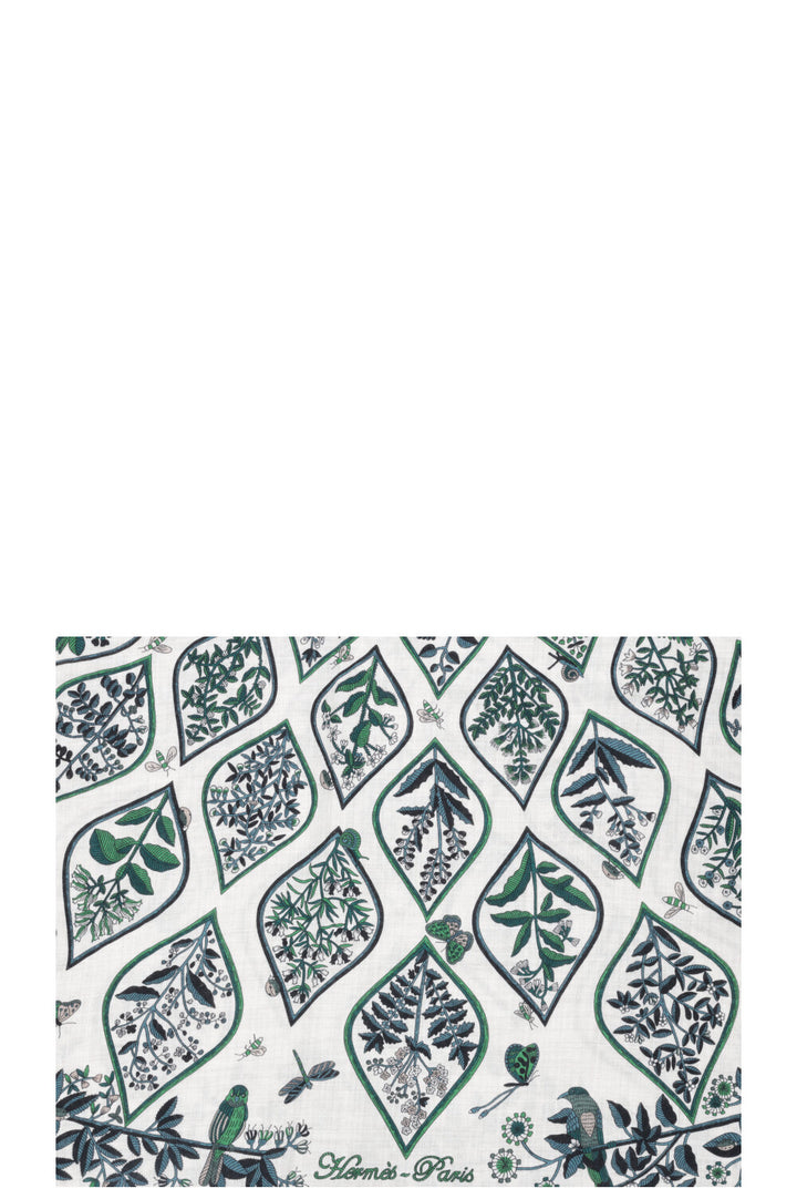 HERMÈS Plantes Officinales Triangle Scarf Green