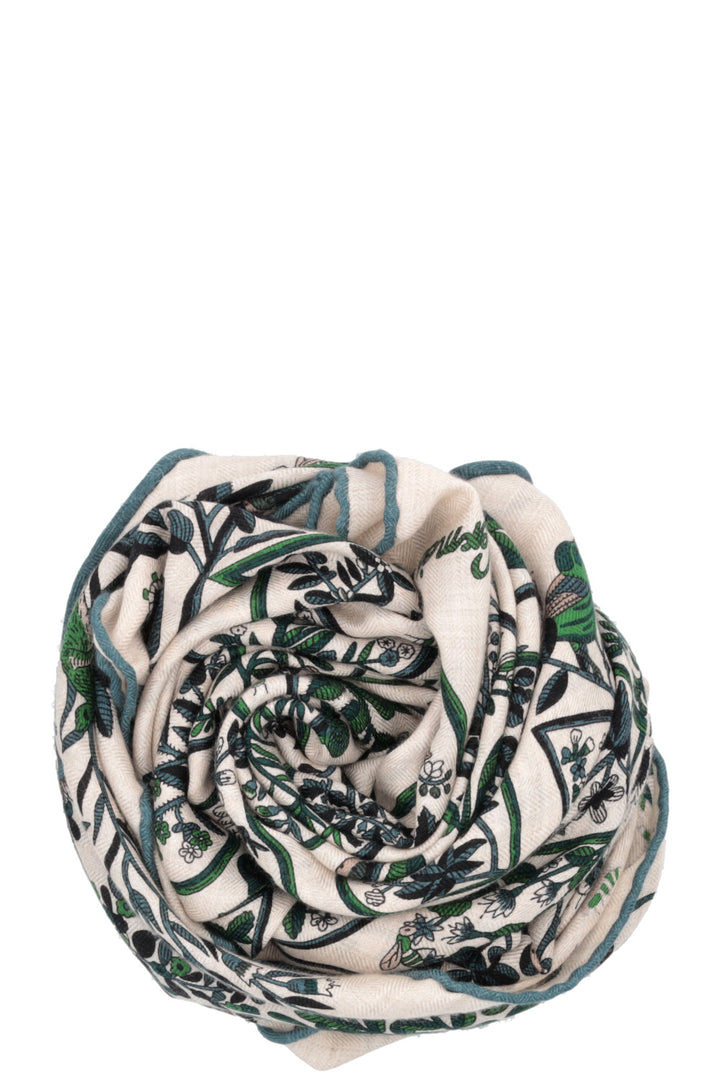 HERMÈS Plantes Officinales Triangle Scarf Green