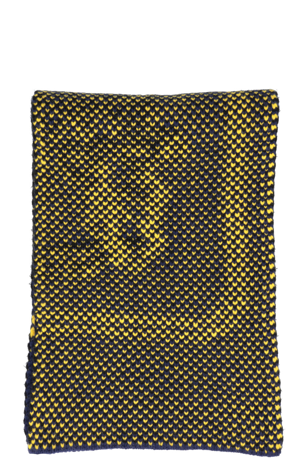 HERMÈS Chunky Knit Scarf Cashmere Navy Yellow