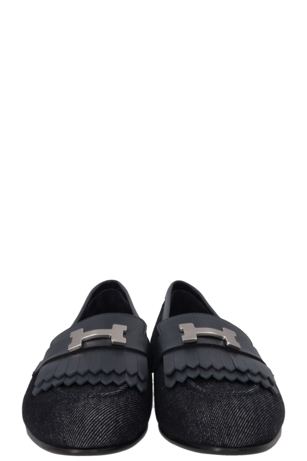 HERMÈS Royal Fringed Loafer Denim Navy