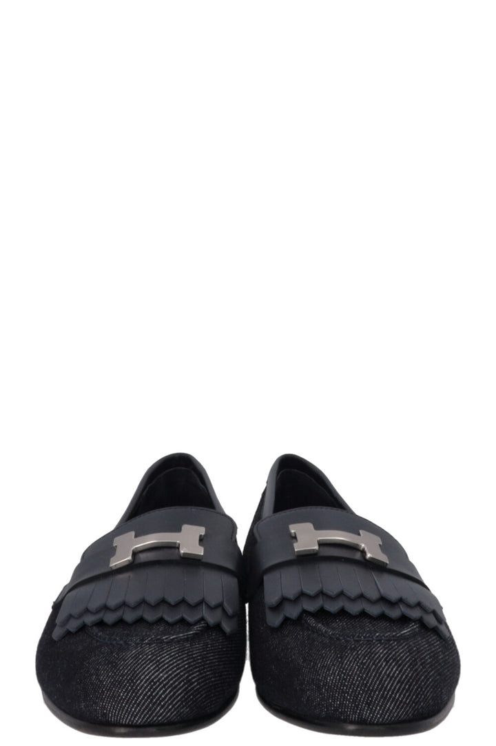 HERMÈS Royal Fringed Loafer Denim Navy