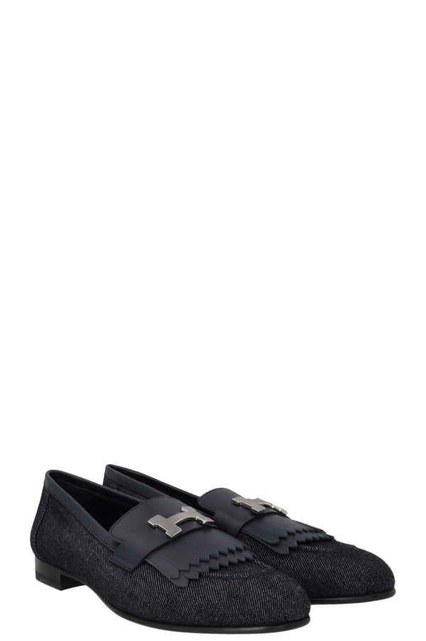 HERMÈS Royal Fringed Loafer Denim Navy