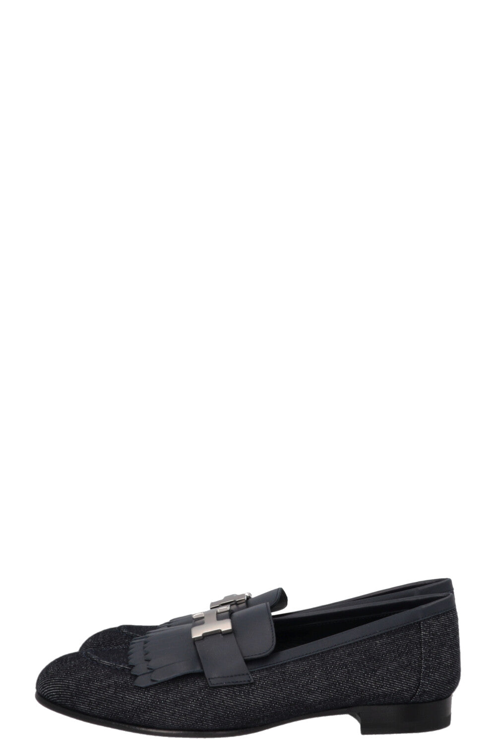 HERMÈS Royal Fringed Loafer Denim Navy