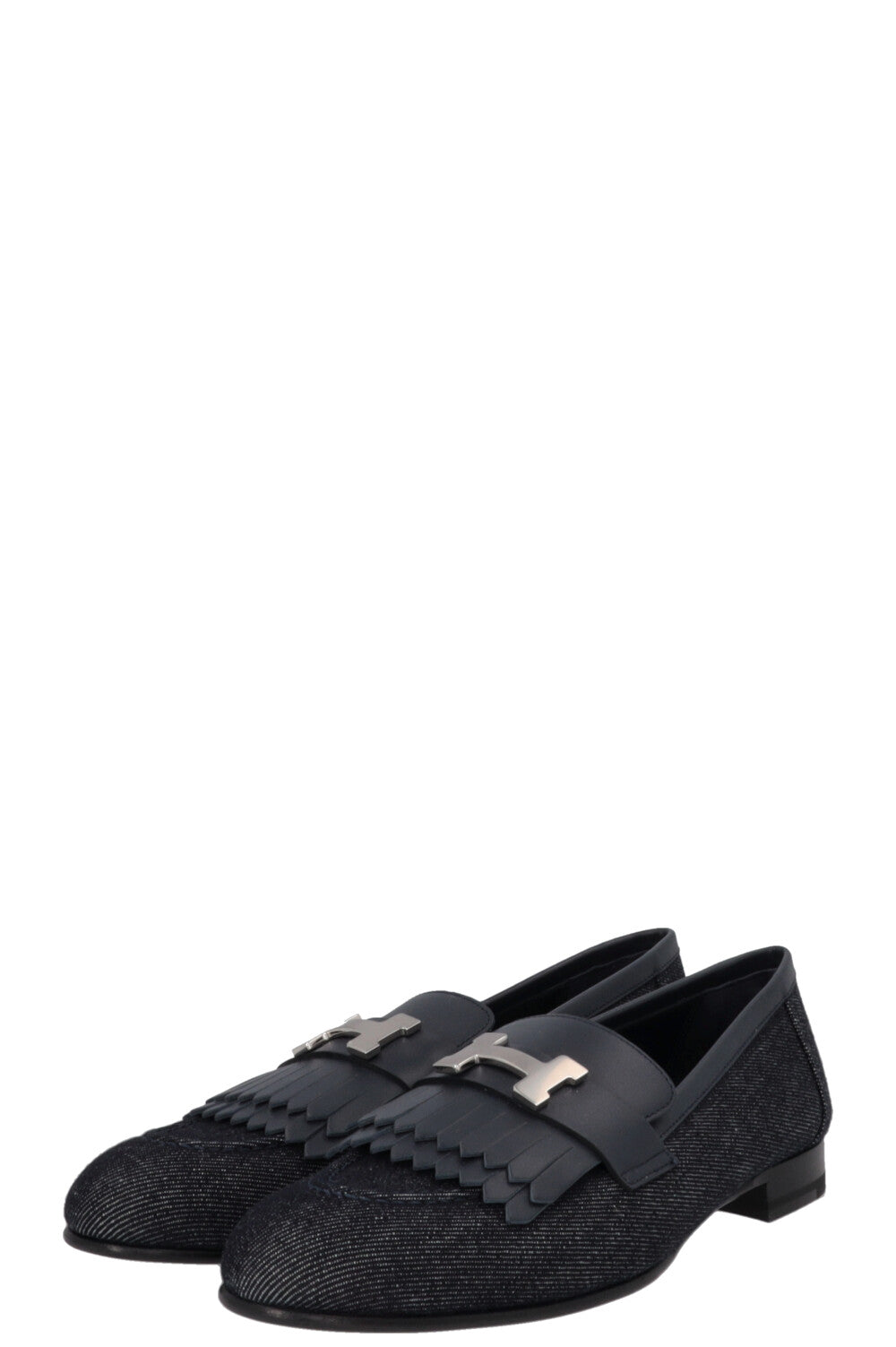 HERMÈS Royal Fringed Loafer Denim Navy