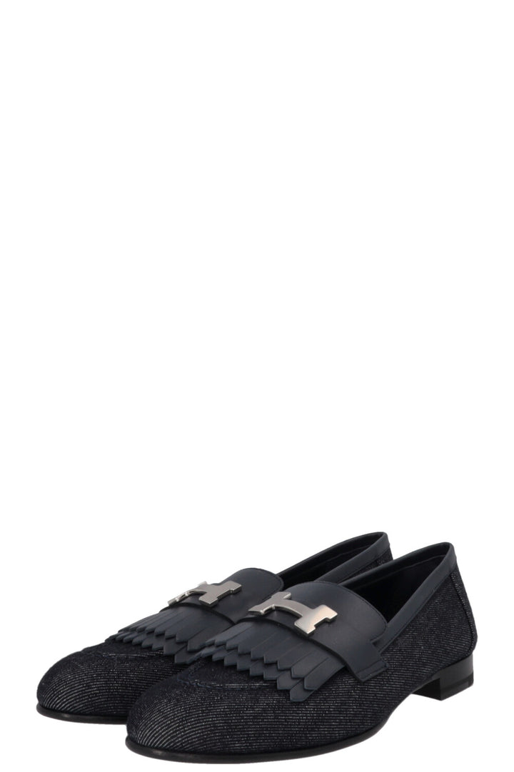 HERMÈS Royal Fringed Loafer Denim Navy