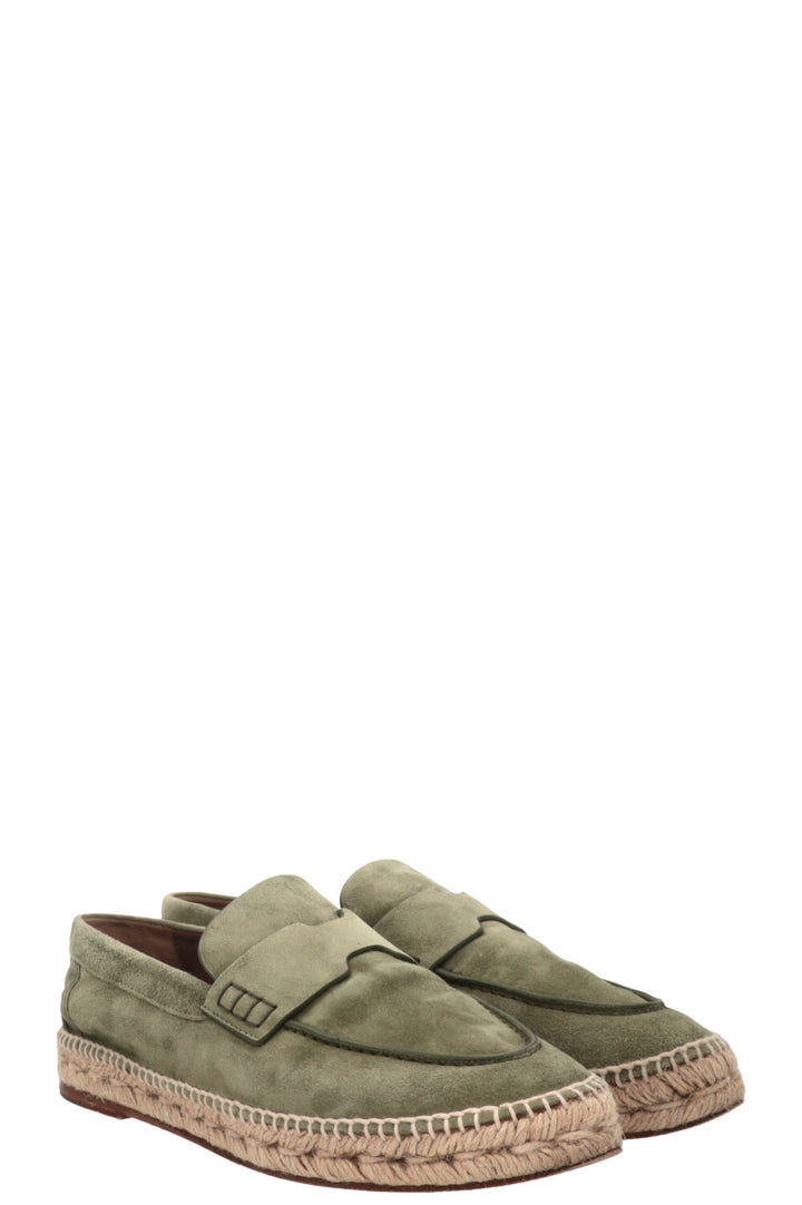 HERMÈS Espadrilles Trip Daim Vert Sauge