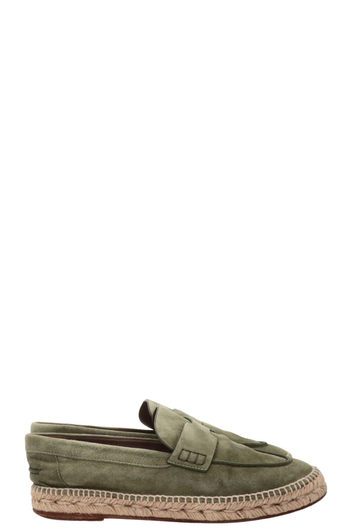 HERMÈS Espadrilles Trip Daim Vert Sauge