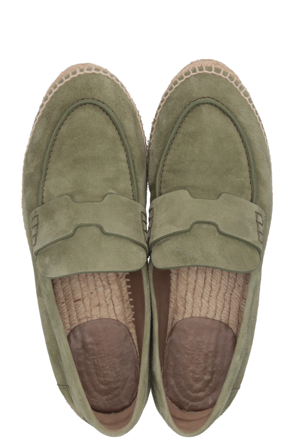 HERMÈS Espadrilles Trip Daim Vert Sauge