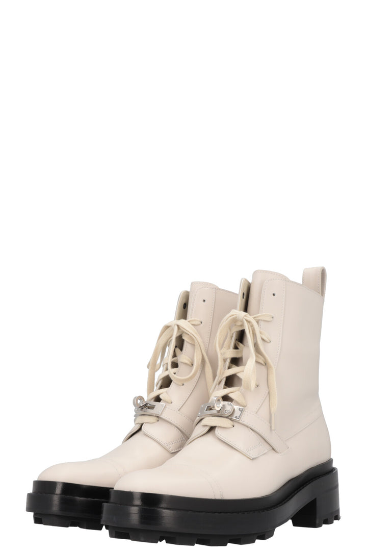 HERMÈS Funk Boots Leather Ivory