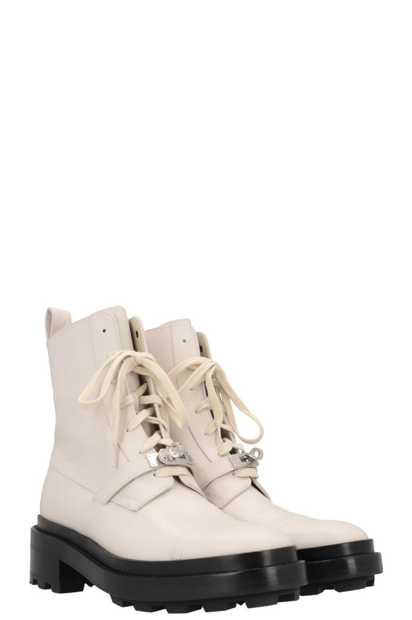 HERMÈS Funk Boots Leather Ivory