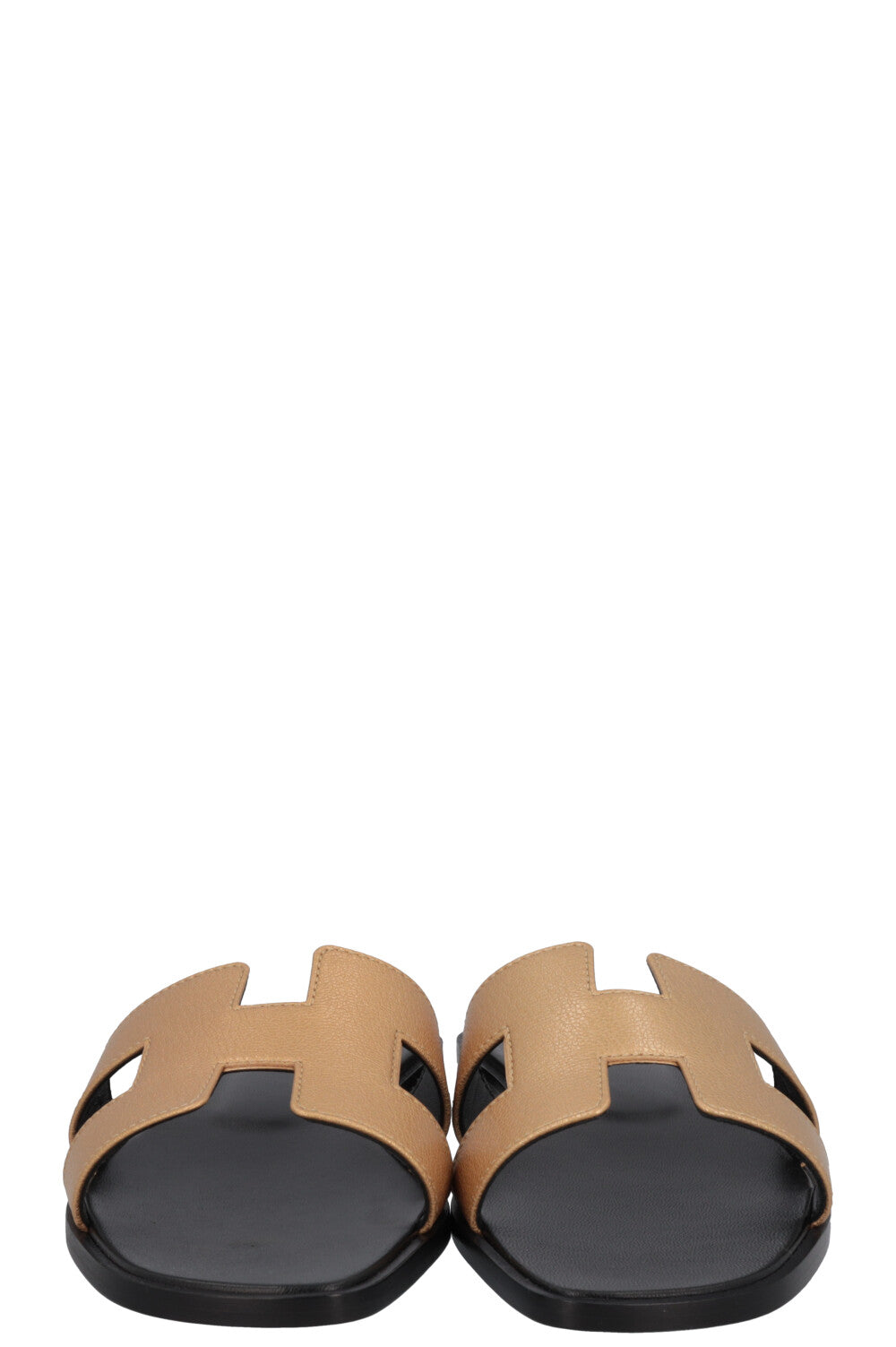 HERMÈS Oran Flats Leather Gold