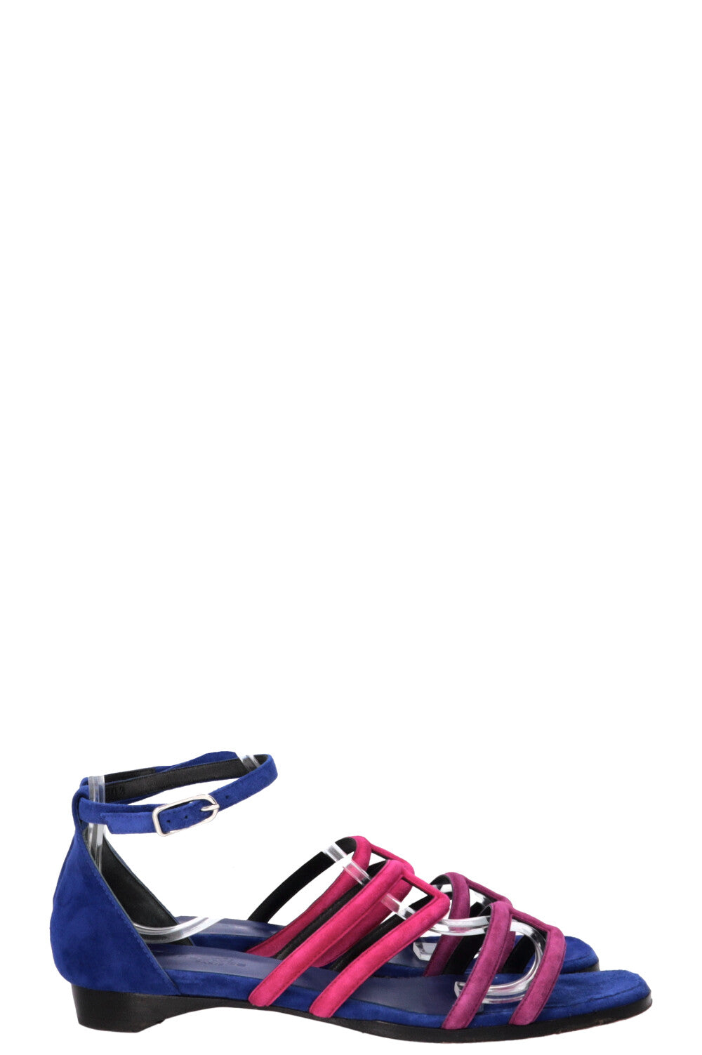 HERMÈS Graziella Sandals Suede Blue Pink