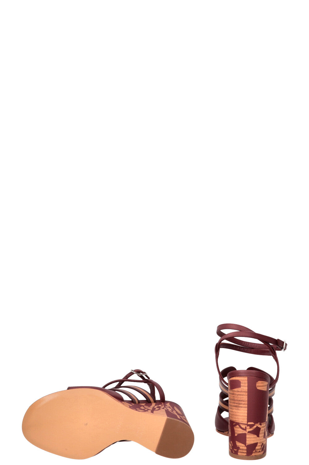 HERMÈS Klara 100 Wedges Leather Burgundy