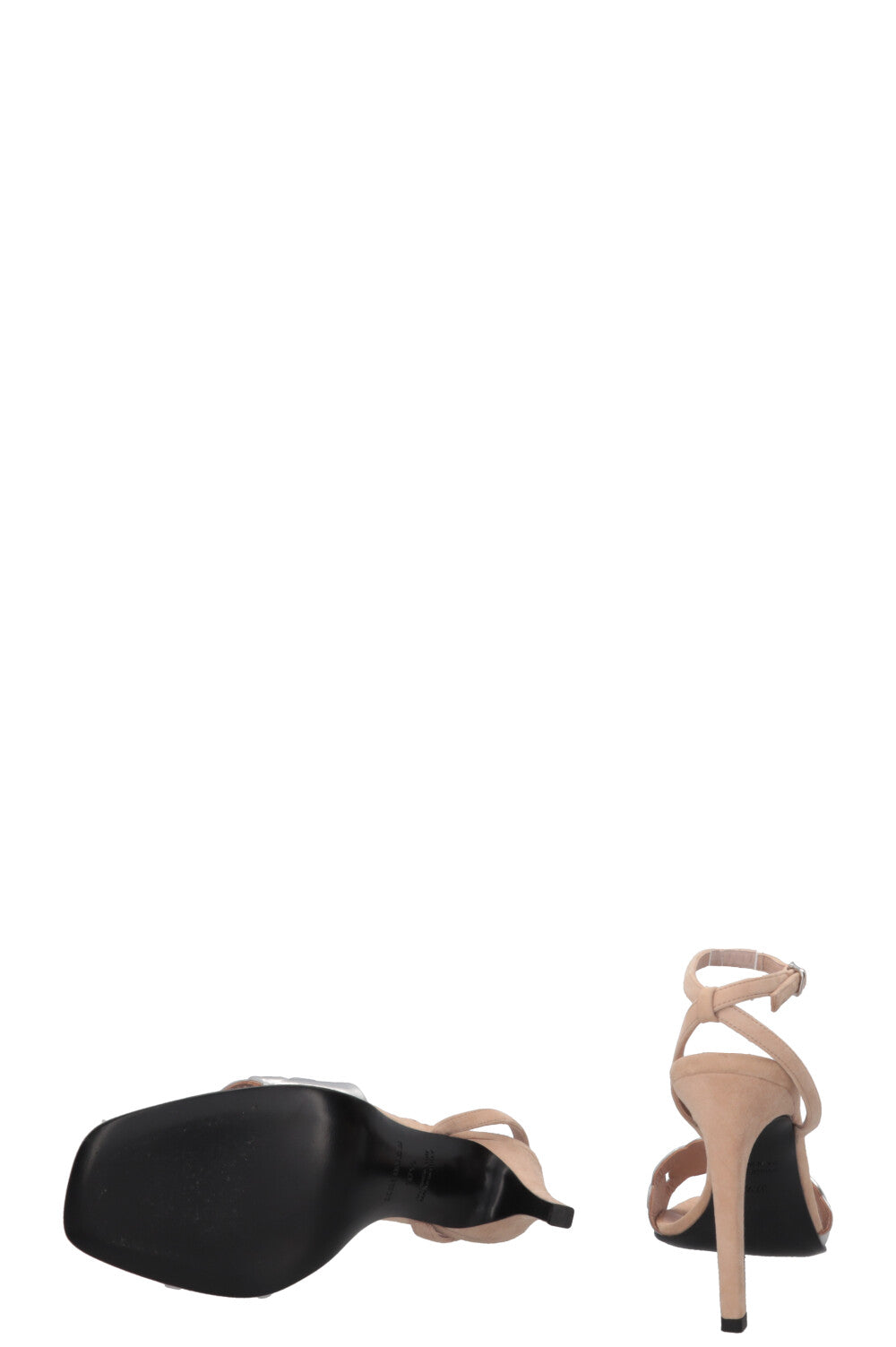 HERMÈS Gala 105 Sandals Leather Suede Silver