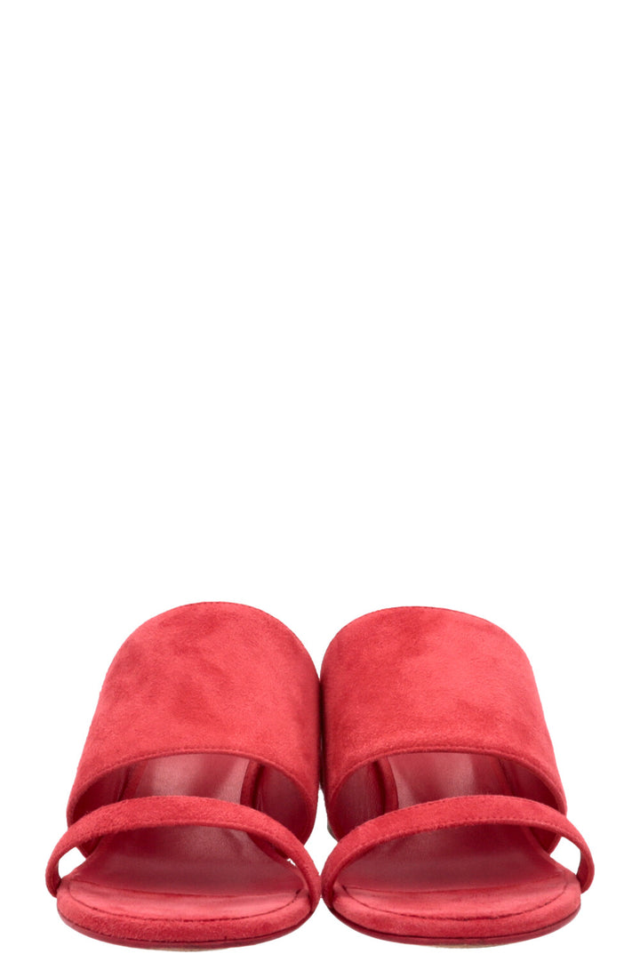 HERMÉS Mules Cornelia Daim Rouge Corazon