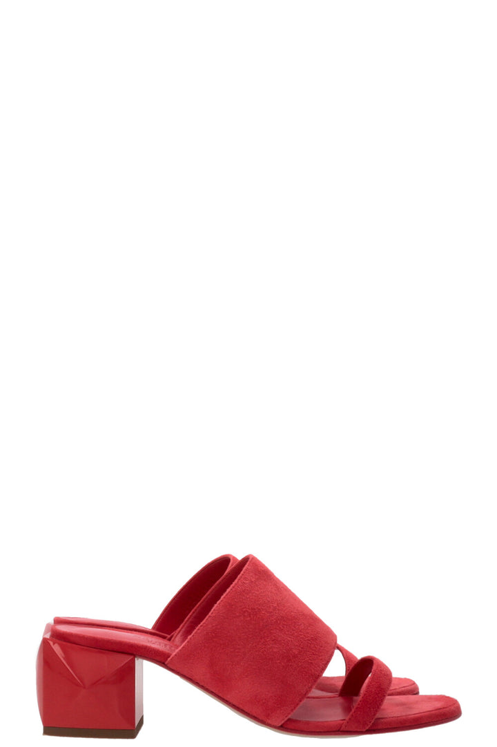 HERMÉS Mules Cornelia Daim Rouge Corazon