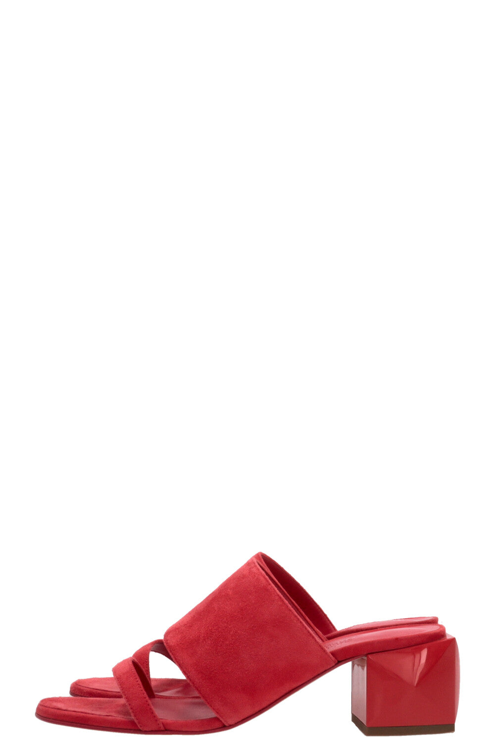 HERMÉS Mules Cornelia Daim Rouge Corazon