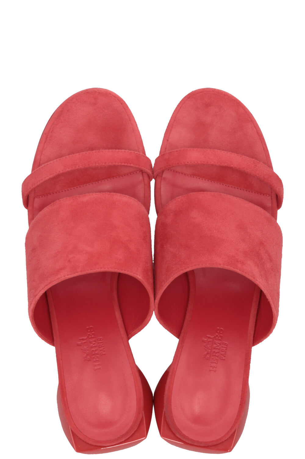 HERMÉS Mules Cornelia Daim Rouge Corazon