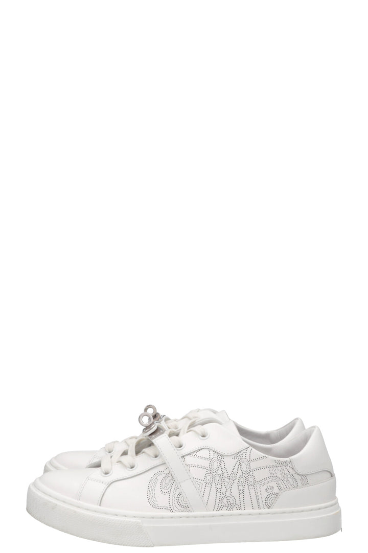HERMÈS Day Laser Cut Sneakers White