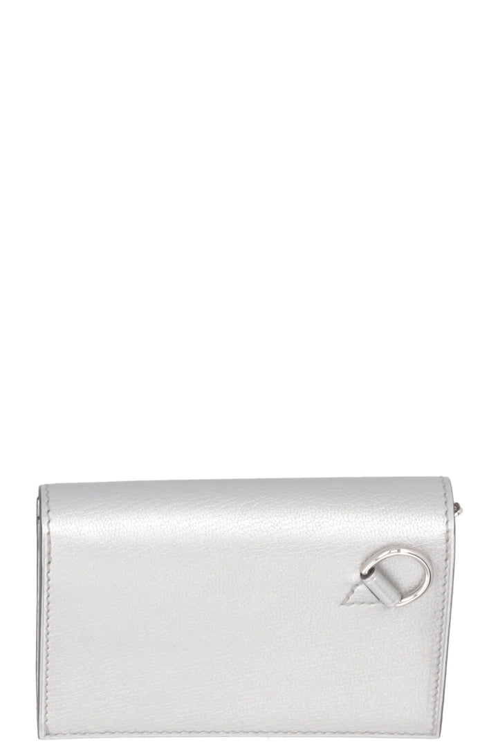 HERMÈS Kelly Pocket Slim Wallet Veau Madame Silver