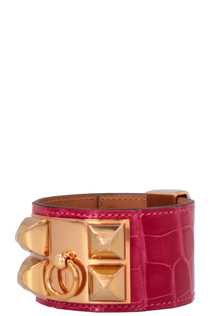 HERMÈS CDC Bracelet Alligator Mississippiensis Pink