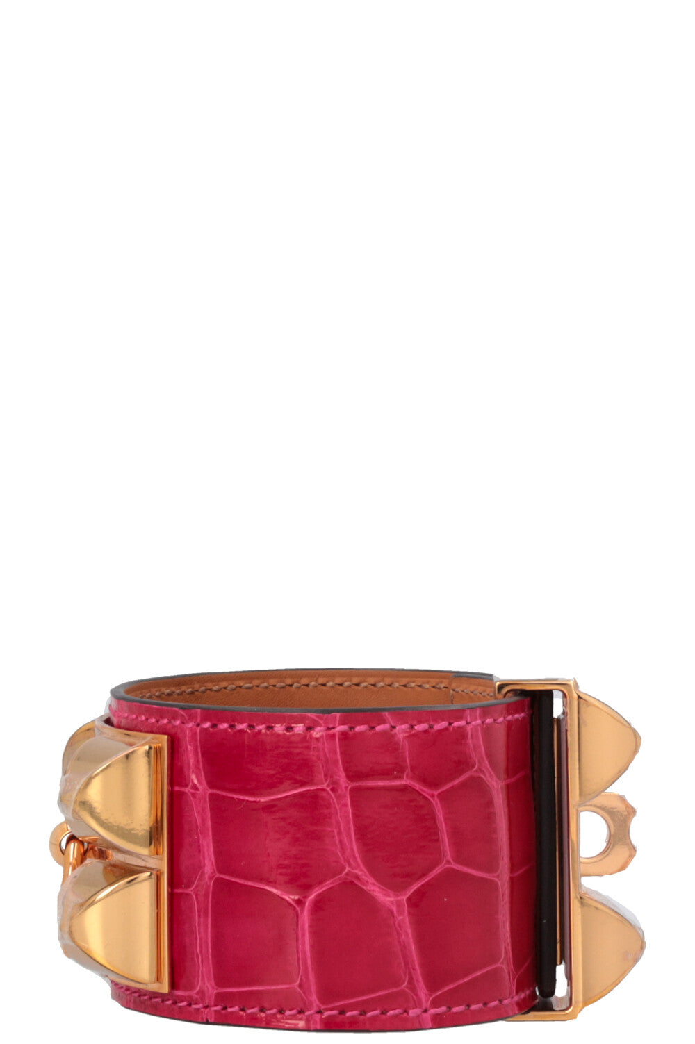 HERMÈS CDC Bracelet Alligator Mississippiensis Pink