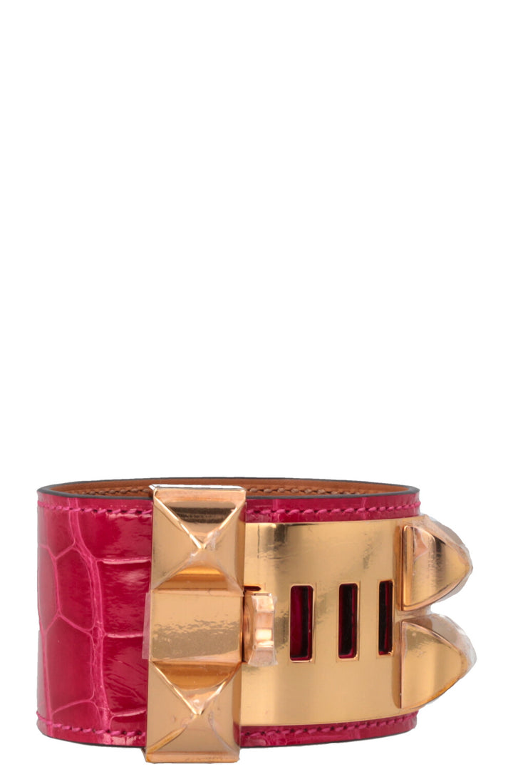 HERMÈS CDC Bracelet Alligator Mississippiensis Pink