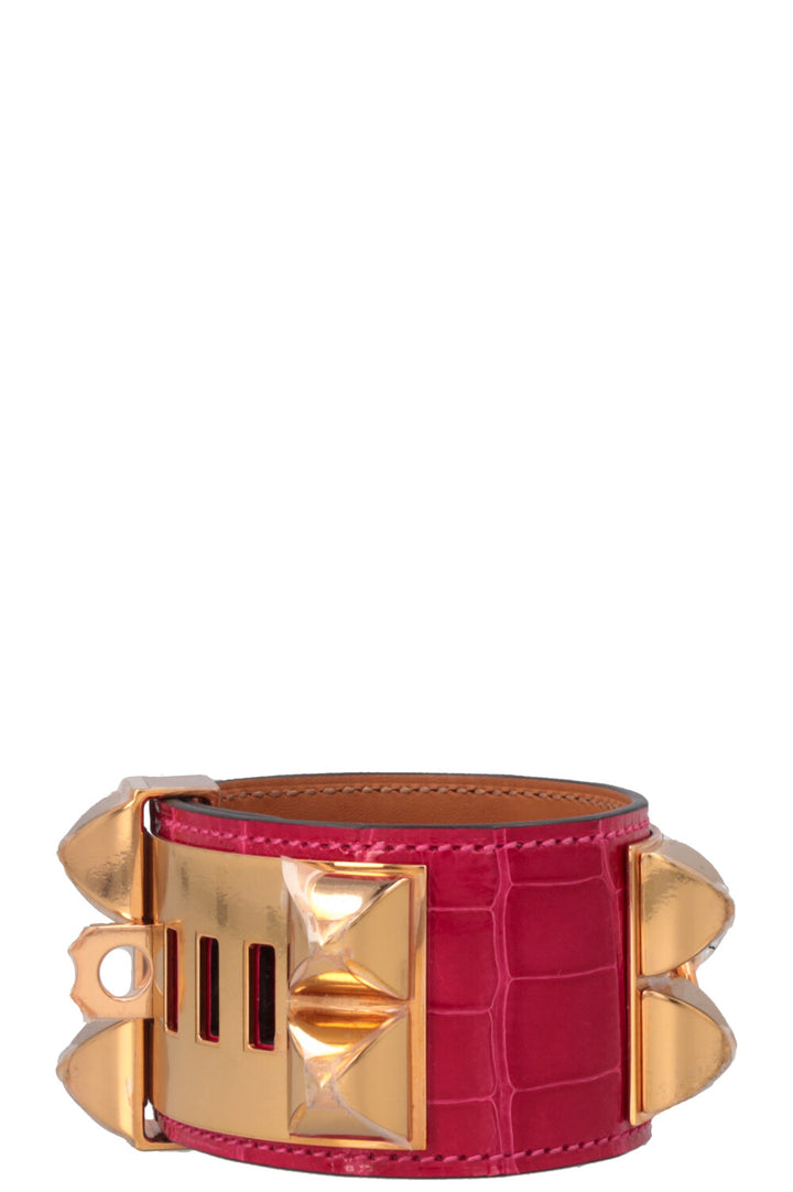 HERMÈS CDC Bracelet Alligator Mississippiensis Pink